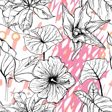 Sanatsal Yaratıcı Tropikal Siyah Beyaz Modern