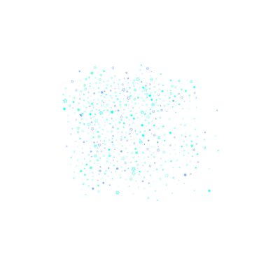 Mavi, turkuaz, turkuaz parıltılı yıldız konfetisi
