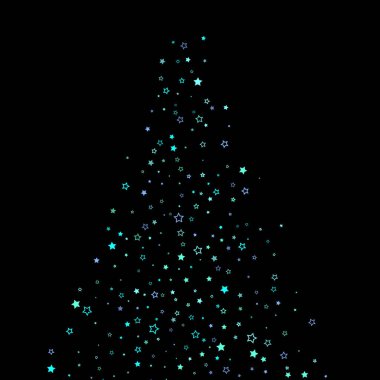 Mavi, turkuaz, turkuaz parıltılı yıldızlar, konfeti.