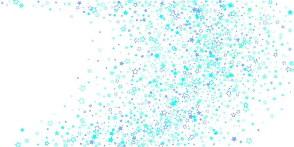 Azul, cian, estrellas de brillo turquesa confeti — Vector de stock