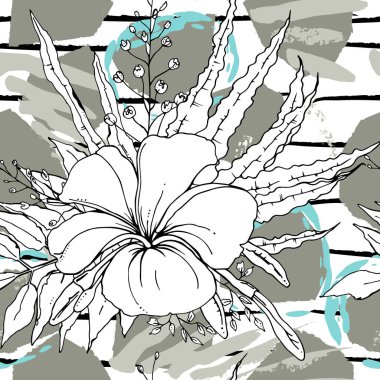 Tropik, çizgili, hayvan motifli. Kusursuz desen