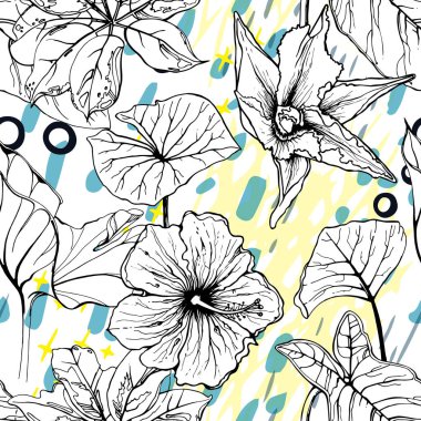 Sanatsal Yaratıcı Tropikal Siyah Beyaz Modern