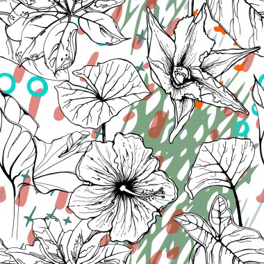 Sanatsal Yaratıcı Tropikal Siyah Beyaz Modern