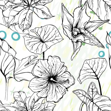 Sanatsal Yaratıcı Tropikal Siyah Beyaz Modern