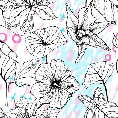 Sanatsal Yaratıcı Tropikal Siyah Beyaz Modern