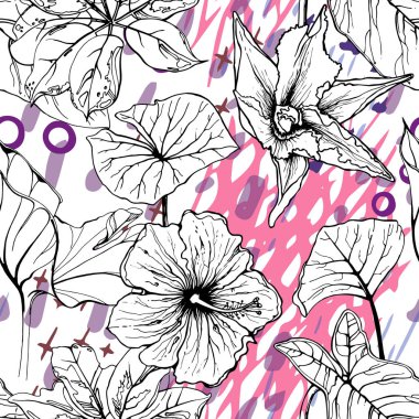 Sanatsal Yaratıcı Tropikal Siyah Beyaz Modern