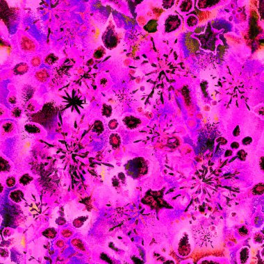 Gerçeküstü kozmik büyü. Sıra dışı, dikişsiz suluboya deseni. Bitmek bilmeyen tekrar.