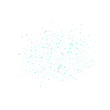 Mavi, turkuaz, turkuaz parıltılı yıldız konfetisi