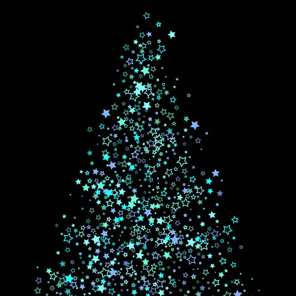 Blue, cyan, turquoise glitter stars, confetti. — Stock Vector