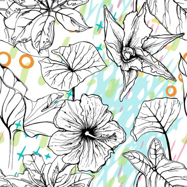 Sanatsal Yaratıcı Tropikal Siyah Beyaz Modern