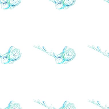 Çiçek Pastası. Beyaz Romantik Kusursuz Desen.