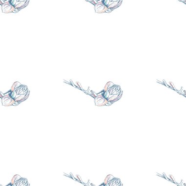 Çiçek Pastası. Beyaz Romantik Kusursuz Desen.