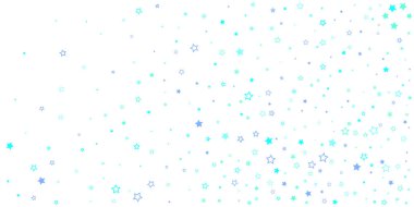 Mavi, turkuaz, turkuaz parıltılı yıldız konfetisi