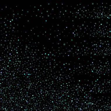 Mavi, turkuaz, turkuaz parıltılı yıldızlar, konfeti.