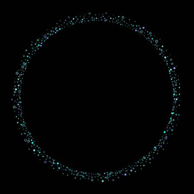 Mavi, turkuaz, turkuaz parıltılı yıldızlar, konfeti.