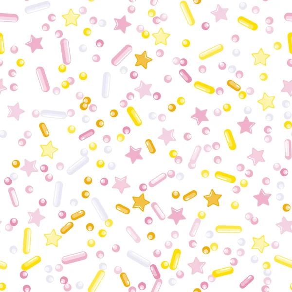 Strooi Cupcake Donut Topping. Naadloos patroon — Stockvector