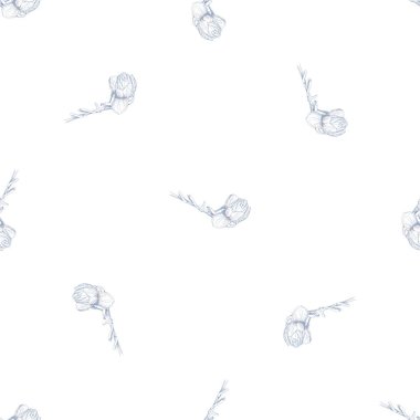 Çiçek Pastası. Beyaz Romantik Kusursuz Desen.