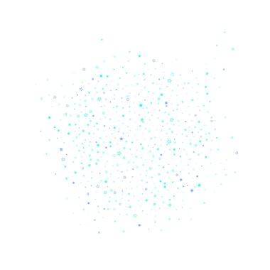 Mavi, turkuaz, turkuaz parıltılı yıldız konfetisi