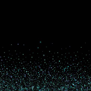 Mavi, turkuaz, turkuaz parıltılı yıldızlar, konfeti.