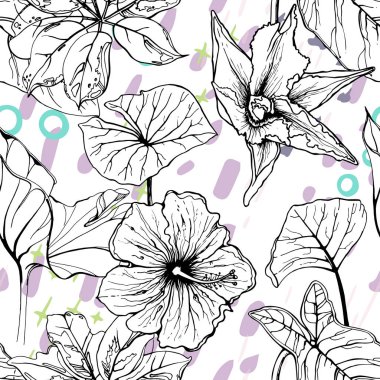 Sanatsal Yaratıcı Tropikal Siyah Beyaz Modern