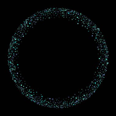 Mavi, turkuaz, turkuaz parıltılı yıldızlar, konfeti.