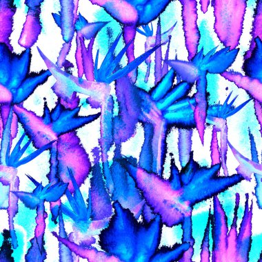 Tropikal orman egzotik çiçek desenleri parlak, pürüzsüz desenler sonsuz tekrarlar.