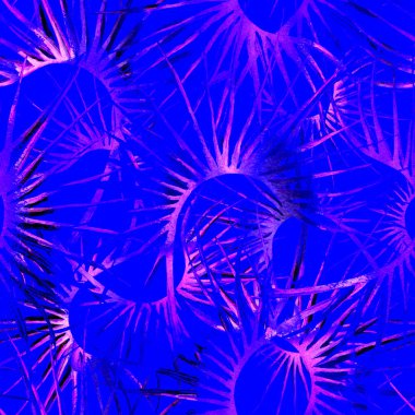 Tropikal Mavi Kusursuz Desen