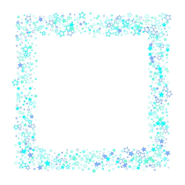 Blå, cyan, turkos glitter stjärnor konfetti — Stock vektor