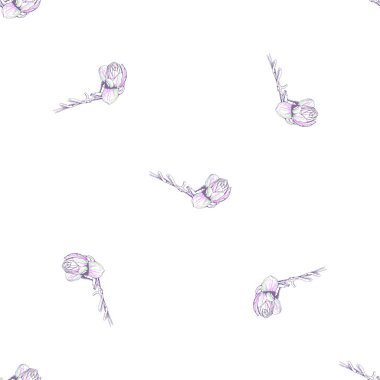 Çiçek Pastası. Beyaz Romantik Kusursuz Desen.