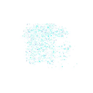 Mavi, turkuaz, turkuaz parıltılı yıldız konfetisi