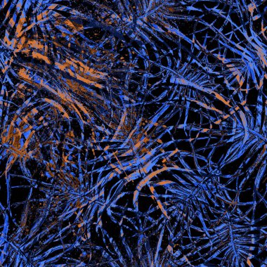 Tropikal Mavi Kusursuz Desen