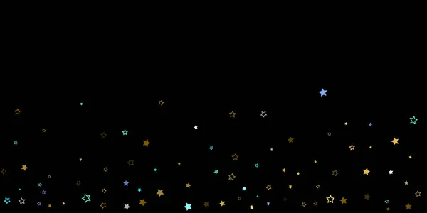 Oro, estrellas azules, piñón, confeti brillante. — Vector de stock