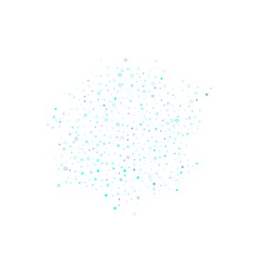 Mavi, turkuaz, turkuaz parıltılı yıldız konfetisi