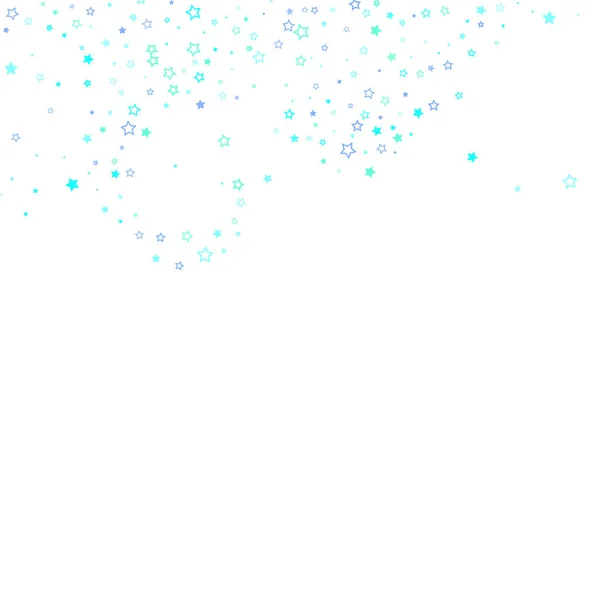 Blauw, cyaan, turquoise glitter sterren confetti — Stockvector