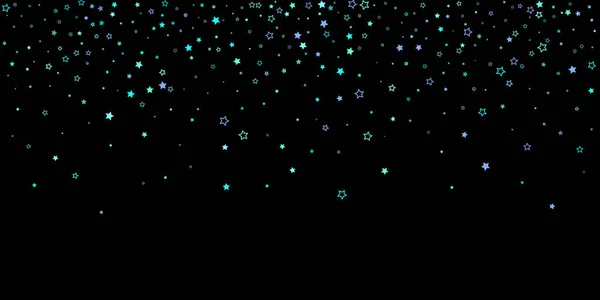 Azul, cian, estrellas de brillo turquesa, confeti. — Vector de stock