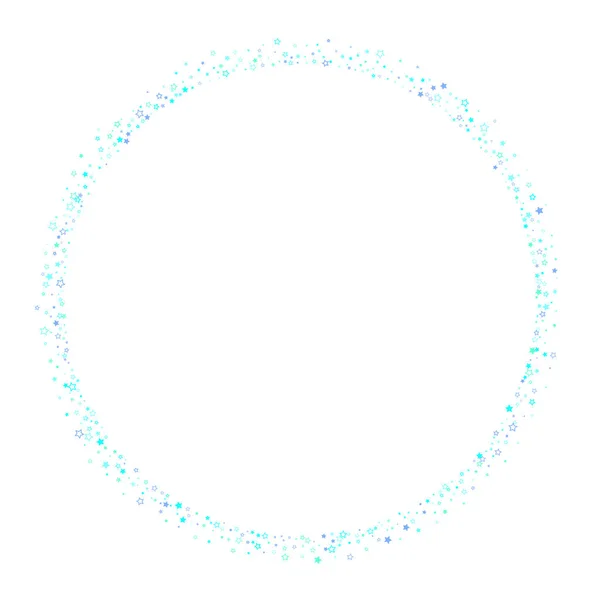 ブルー、シアン、ターコイズの輝きの星のコンフェッティ — ストックベクタ