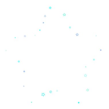 Mavi, turkuaz, turkuaz parıltılı yıldız konfetisi