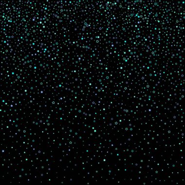 Mavi, turkuaz, turkuaz parıltılı yıldızlar, konfeti.