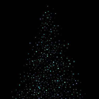 Mavi, turkuaz, turkuaz parıltılı yıldızlar, konfeti.