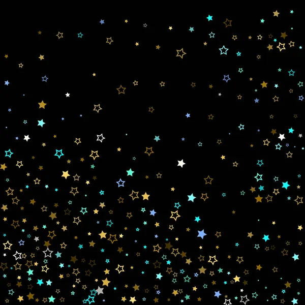 金色，蓝色的星星，链子，闪亮的圆饼. — 图库矢量图片