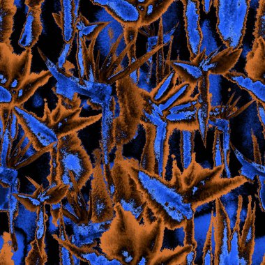 Egzotik orman tropikal desensiz. Bitmek bilmeyen koyu renk gölge izi. Tekstil kumaş.