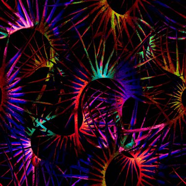 Tropik Yaprak. Karanlık Modern Motif.