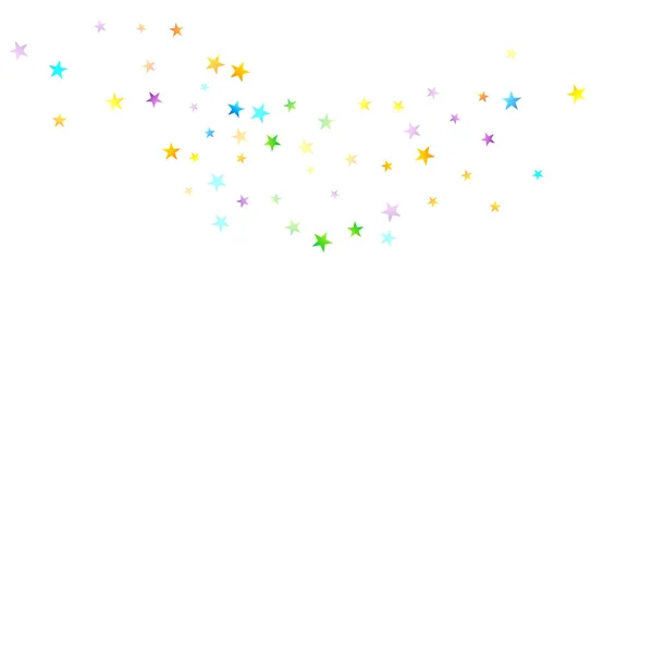 Confetti festivo del arco iris. Estrella del Carnaval cayendo. — Vector de stock