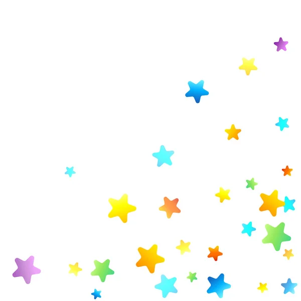 Confetti festivo del arco iris. Estrella del Carnaval cayendo. — Vector de stock