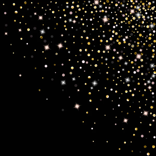 Золотий блиск зірок. Розкішна блискуча конфетті . — стоковий вектор