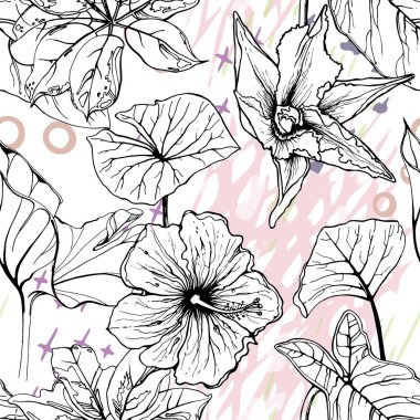 Sanatsal Yaratıcı Tropikal Siyah Beyaz Modern