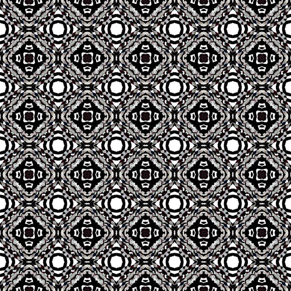 Mosaic Traditional Art. Black, White, Monochrome