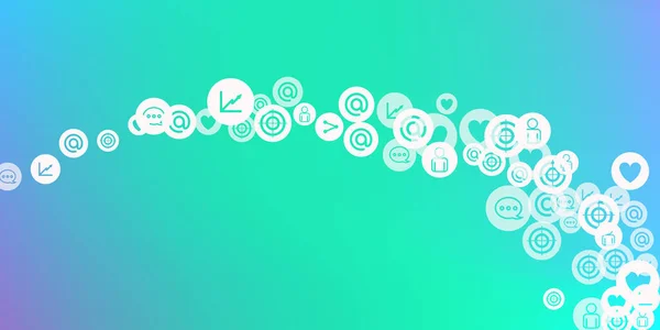 Sociální média marketing, Komunikační sítě — Stockový vektor