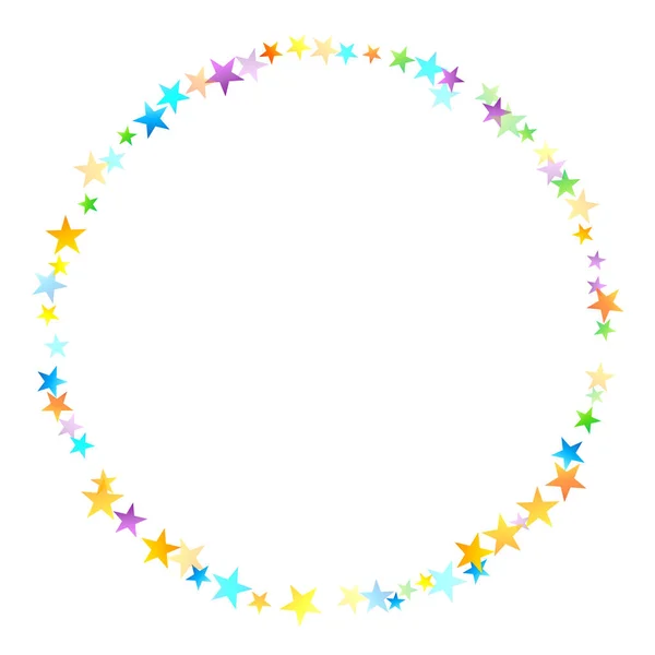 Confetti festivo del arco iris. Estrella del Carnaval cayendo. — Vector de stock