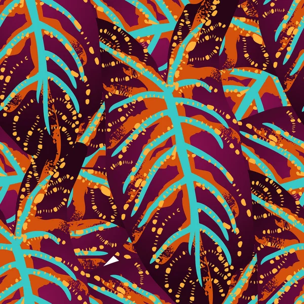 Folha Tropical. Motivo Moderno. Jungle Print. Folhagem — Vetor de Stock